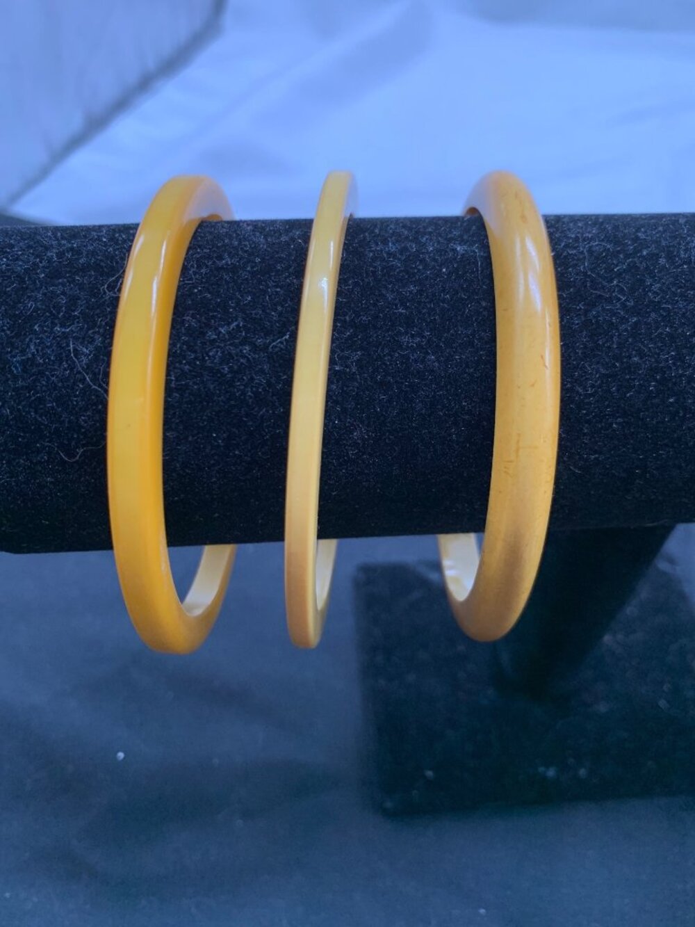 Vintage Yellow Bakelite Bangles Set Of 3 Retro Jewelry Accessory